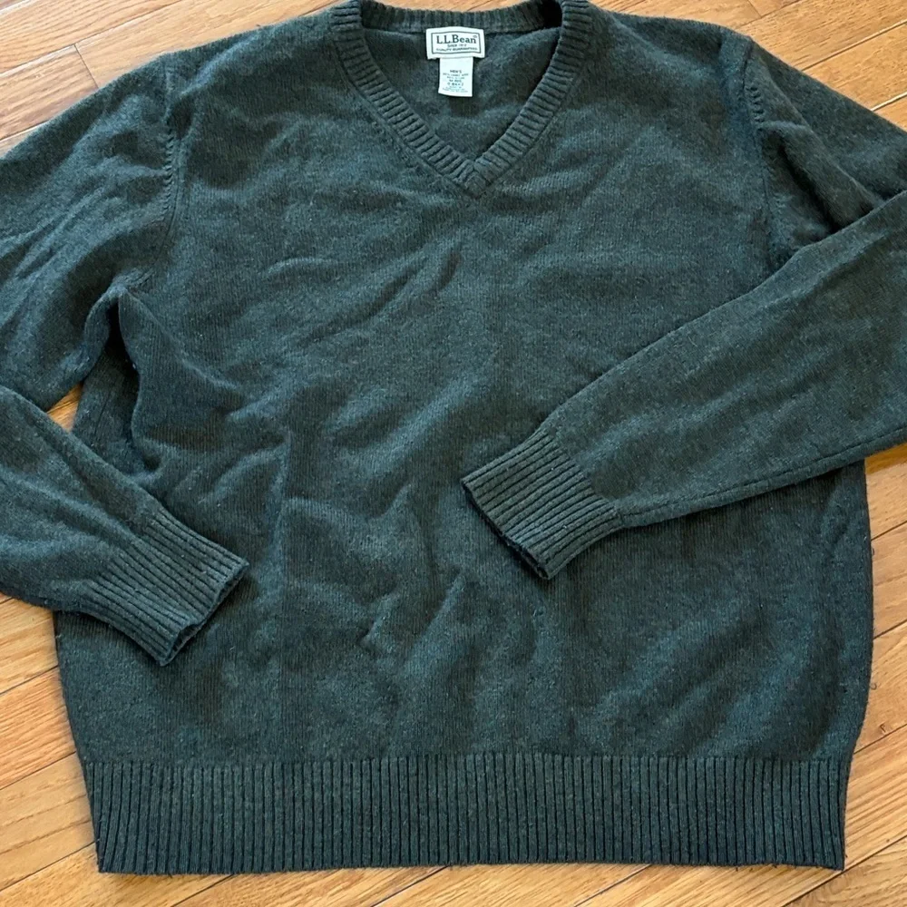 Lands' End Dark Gray V-Neck Sweater